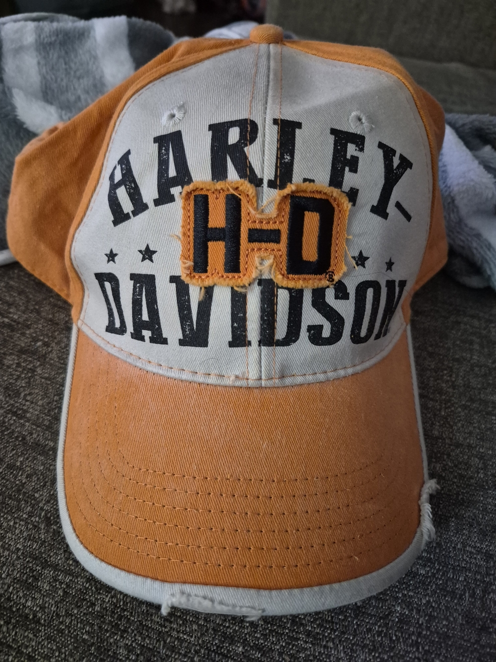 Harley-Davidson Orange & Cream H-D Patch Baseball Cap